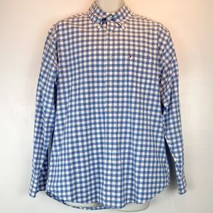 Tommy Hilfiger blue gingham button down shirt sz M